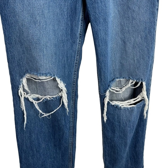 Levi’s Womens Low Pro Straight Jeans Size 30 Blue Medium Wash Distressed Cotton - Picture 5 of 10